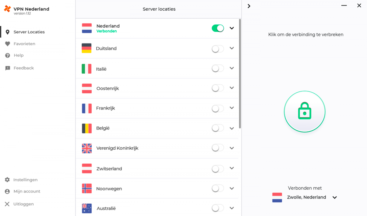 VPN Nederland App Screenshot VPN Nederland App Screenshot